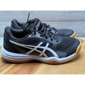Asics Upcourt Black Gum Athletic Volleyball Shoes Sneaker Size 3